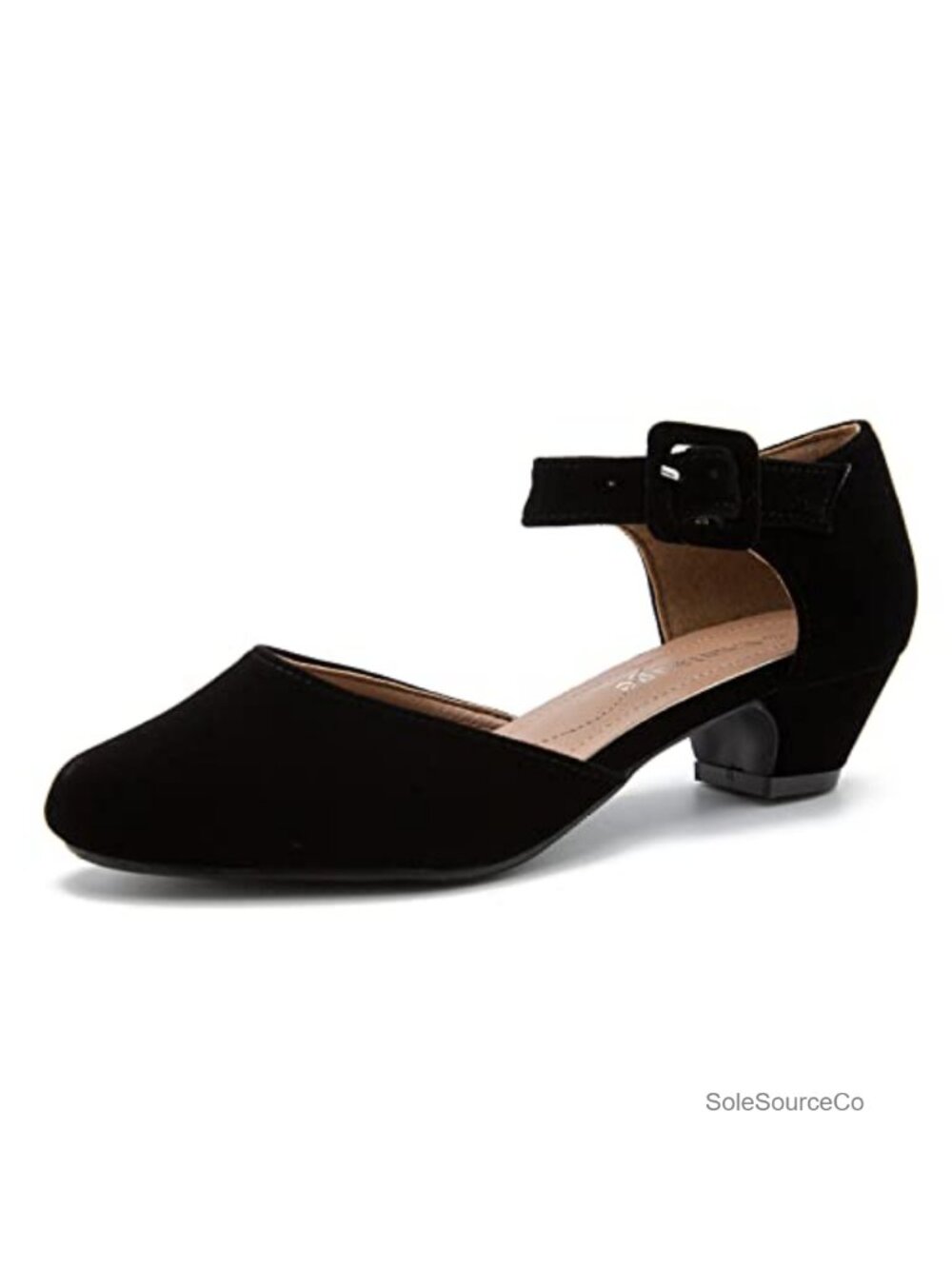 Women's Ankle Strap Block Heels Closed Toe Pumps Formal Dress Shoes